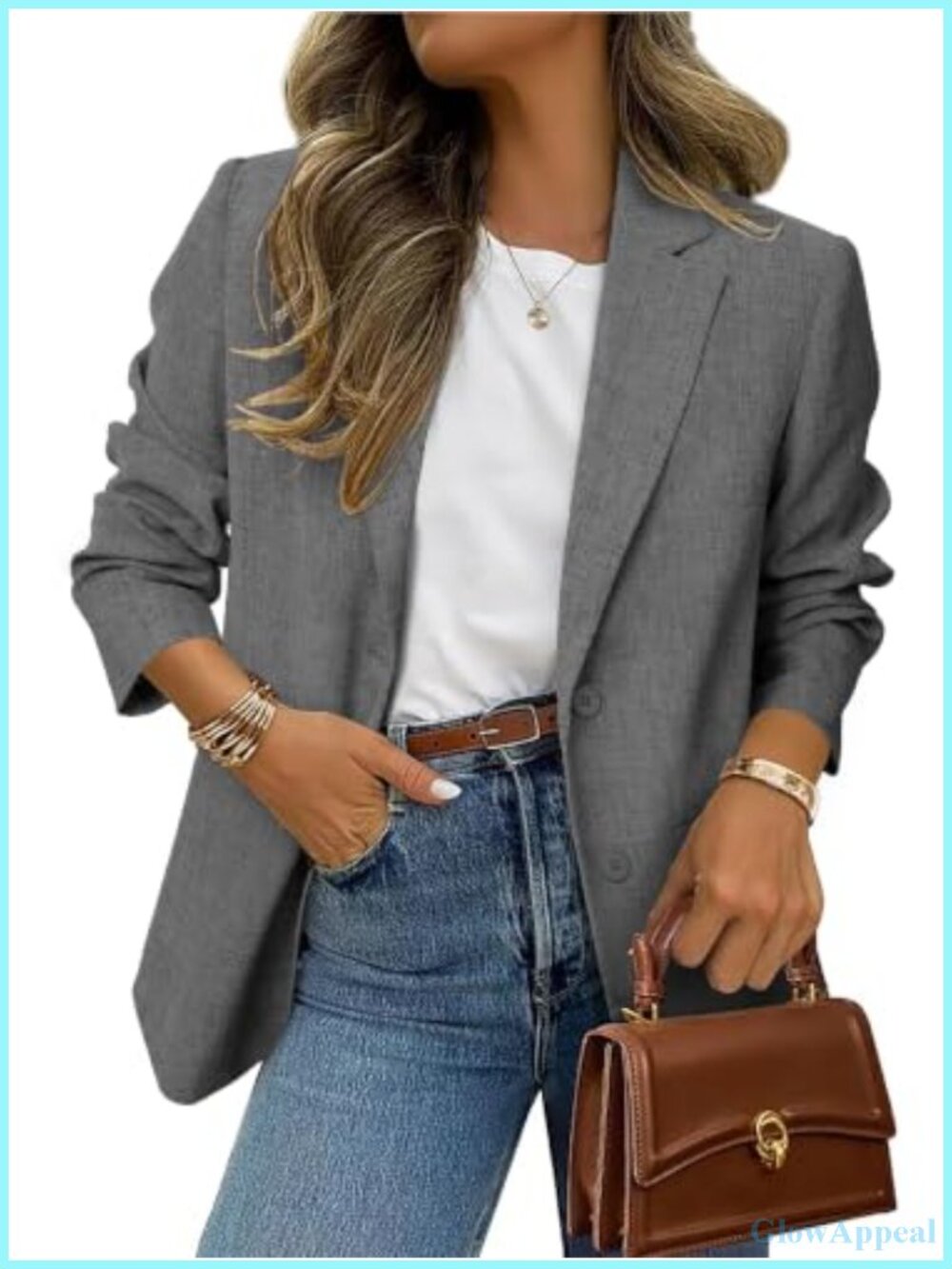 Oversized Blazer Womens Business Casual Long Sleeve Open Front Suit Jacket with